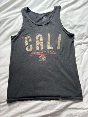 CALI Golden State of Mind Black Graphic Tank Top